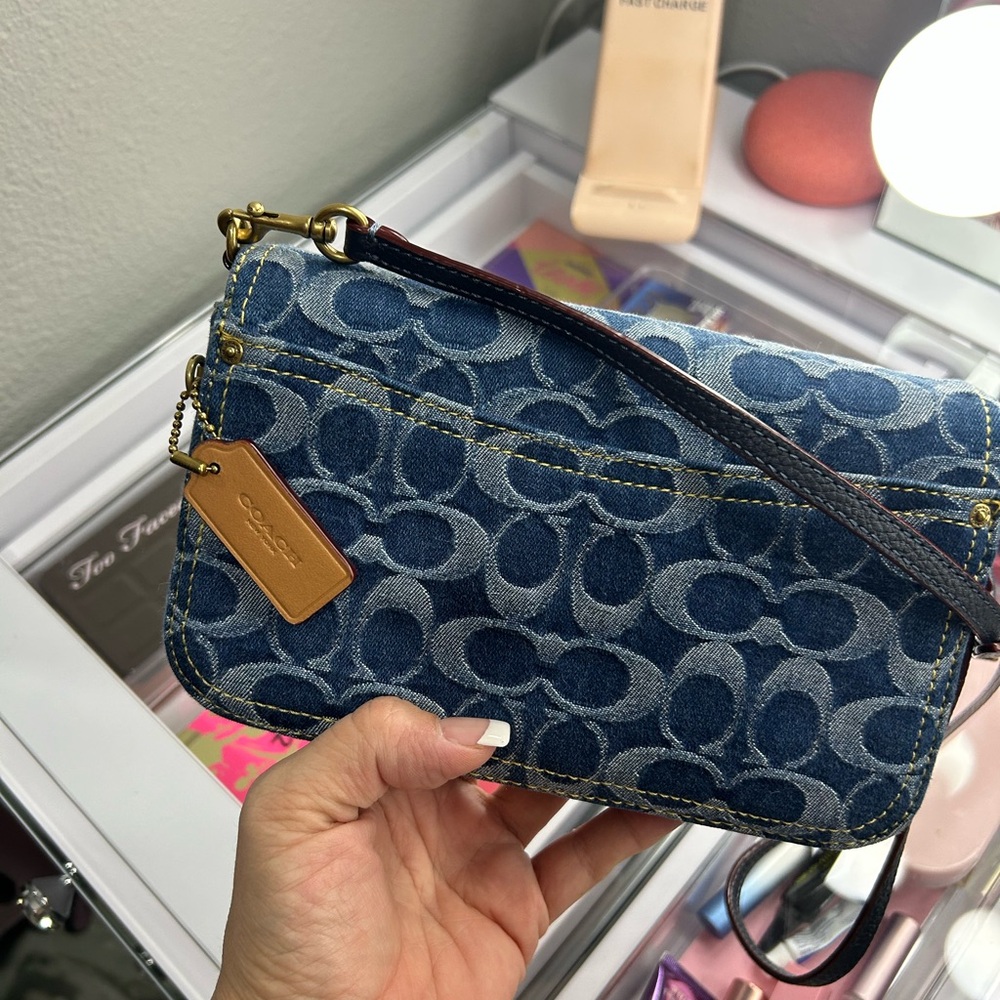 Coach Signature Denim Blue Crossbody Bag - Picture 7 of 7